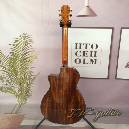 916ce Akustikgitarre alle Koa massive Platte, Abalone Inlay Palisander Griffbrett 20F - Bild 8 von 12