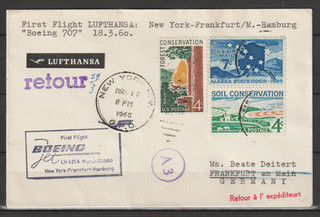 Lufthansa Erstflug New York Frankfurt LH 421A am 17.3.1960