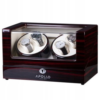 Uhrenbeweger APOLLO SINCE 1973  fur 4 uhr Exklusive Uhrenbox Uhrenkasten