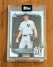 2025 CAM SCHLITTLER RC BOWMAN CHROME LASER REFRACTOR - 1ST YANKEE CARD