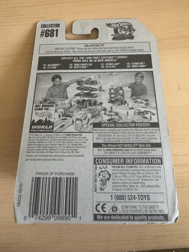 Carro de corrida Hot Wheels 1998 primeiras edições #38 de 40 #681 Cat-A-Pult Cheetah S47 - Imagem 2 de 2