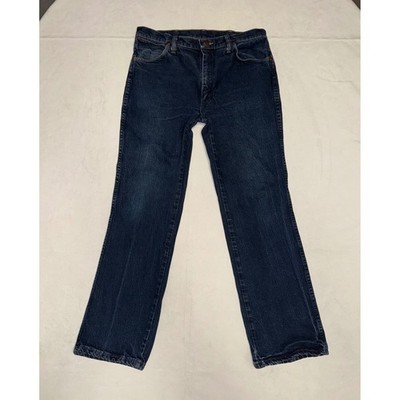 Wrangler 34 X 30 Dark Wash Straight Leg Jeans Mens Basic Denim Cotton Stretch