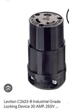 Leviton C2623-B 2-Pole 3-Wire Grounding Connector Locking Black 30A-250V (10CT)