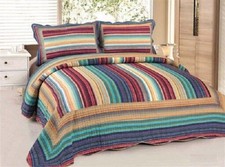 Cotton Ardana Premium Quilt Set 3 Pcs, Reversible. FREE SET OF BED SHEET 