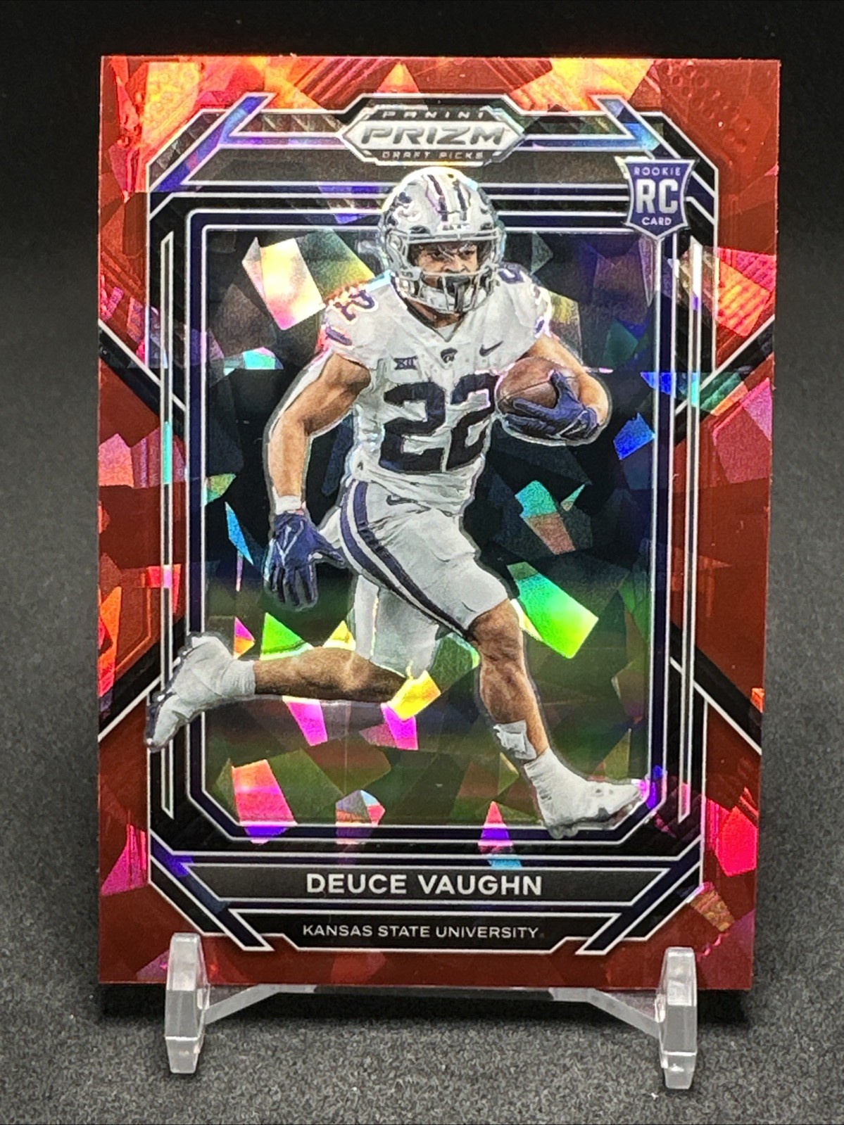 Deuce Vaughn-2023 Prizm Draft Picks-Red Ice Rookie Prizms Card #126 KSU🏈🔥🔥