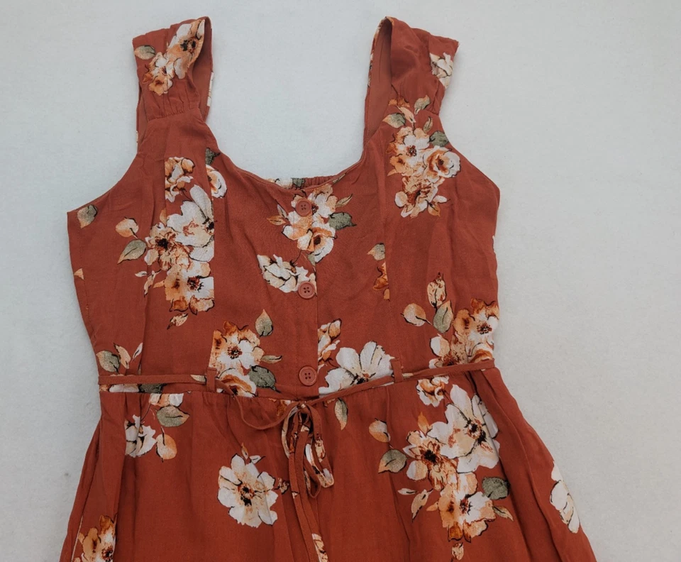 Коллективный женский комбинезон BOG размер L оранжевый с цветочным принтом Cottage Core Bohemian - Изображение 4 из 4