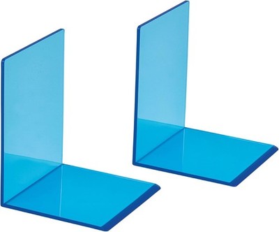 4x Buchstützen Acryl Buchständer Acryl Buchaufsteller 10x10x13cm Blau