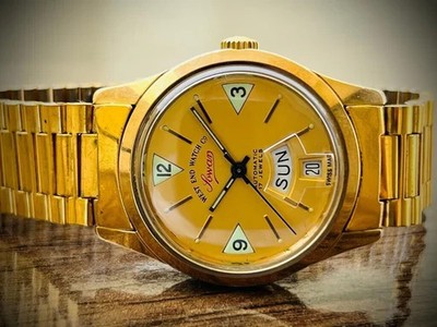 Vintage West End Full Gold Dial 34mm Automatic Gents Watch Swiss Made, Perfect