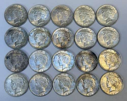 1922 P PEACE SILVER DOLLAR (90% Silver) ROLL  (Lot of 20) ~ AU/BU