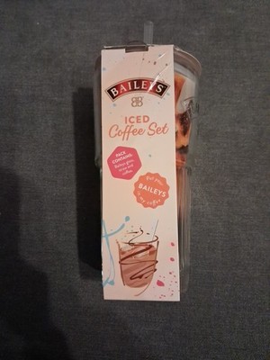 Baileys Eiskaffee Set Baileys Glas, Strohhalm und Kaffee Neu Trinkbecher