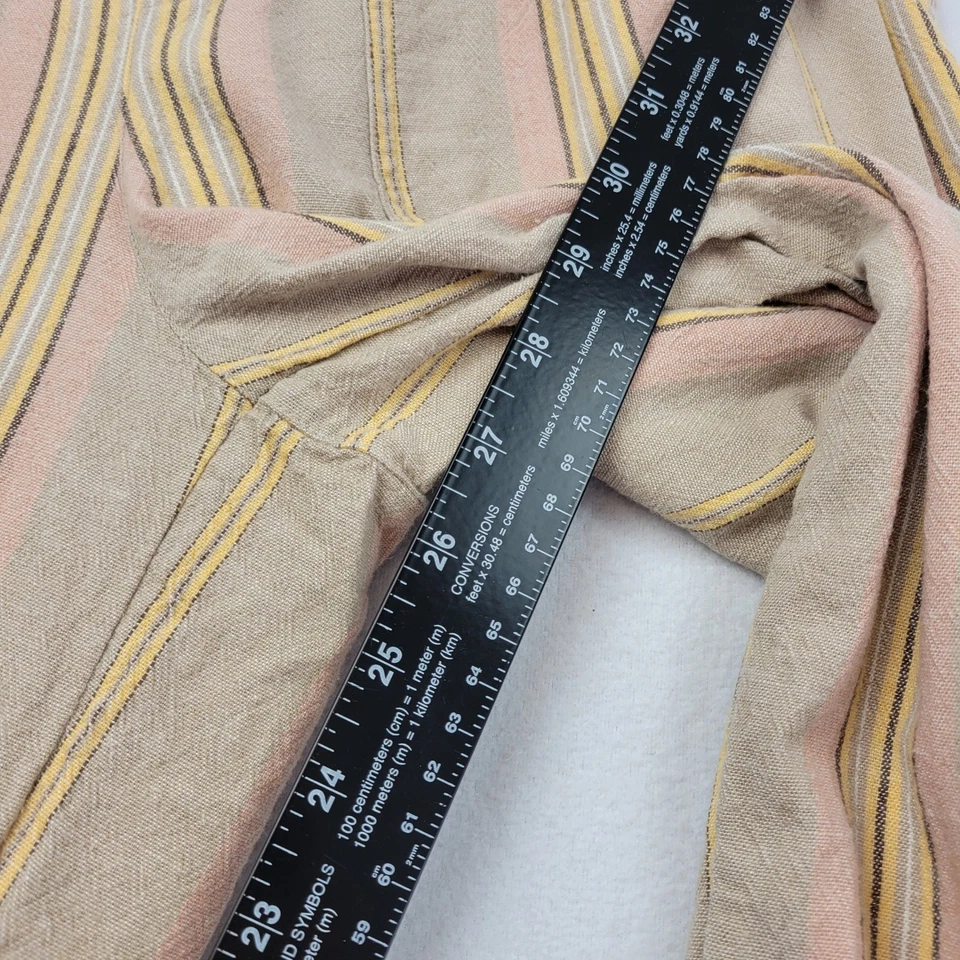 Pantalones American Eagle Rayas Pierna Ancha Talla Mediana Mezcla de Lino Festival SIN CINTURÓN Foto 3 de 4