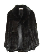 Vintage 1980s Luxe Coney Fur Jacket – Black – Size 10/12