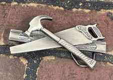 Vintage 1981 Pewter Belt Buckle Tools Great American Buckle Co Serial 851