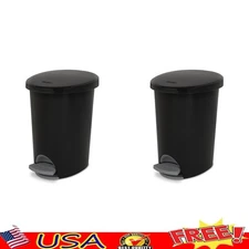 Step-On Trash Can Wastebasket Hands-Free Removable Liner Indoor Use 2 Pack