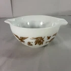 Pyrex Early American Cinderella 441 Nesting Mixing Bowl 1 1/2 Pt White Brown