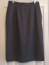 Vintage Womens Pendleton 100 Virgin Wool Dark Gray Lined Midi Skirt Pockets 10