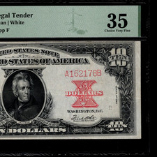 Ten Dollar Legal Tender PMG 35 FR 123 Poker Chip Note 1923 $10