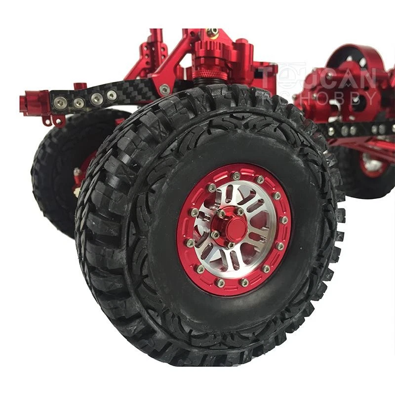 1/10 SCX10 D90 RC Rock Crawler Model Cars Metal Aluminium Alloy Frame Red - Image 4 of 4
