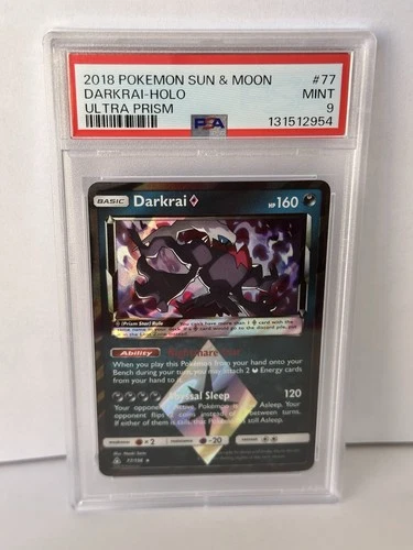 2018 Pokemon Sun & Moon Ultra Prism Darkrai Holo #77 PSA 9