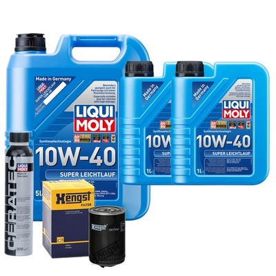 Motoröl 10W40 LIQUI MOLY Super Leichtlauf 7L+HENGST Ölfilter +Cera Tec