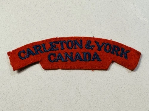WW2 Era CARLETON & YORK Regiment Canada Military Army Shoulder Title Badge