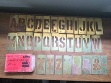 Vintage Reese’s Adjustable Lockedge Brass Alphabet Stencils 3" No. 10033 w/ Box