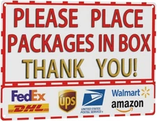 Delivery Signs for Packages, Package Delivery Boxes for outside Use - Please Pla