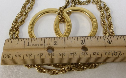 Vintage Ralph Lauren 36" Gold Chain Multi-Wear Jewelry w/ 2 Circle Loops - Picture 2 of 2