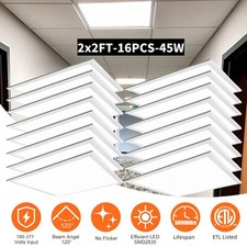 16 Pack 2X2FT LED Flat Panel Light 45W Drop Ceiling Troffer Recessed Light 5000K