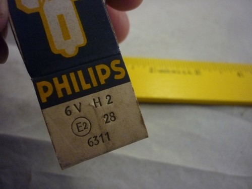 VINTAGE PHILIPS 6V 55W H2 LIGHT BULB # 6311 AUTO CAR MOTORCYCLE HEADLIGHTS NOS  - Picture 7 of 8