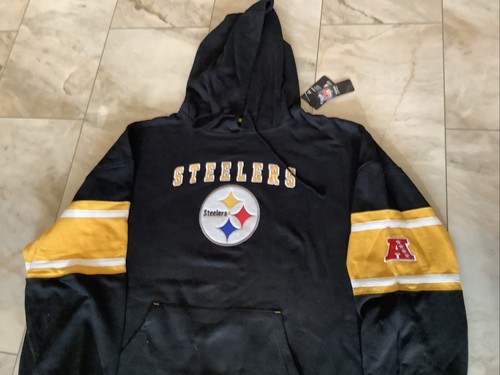 Sudadera con Capucha Pittsburgh Steelers Negra/Dorada 6X Algodón Logotipo Equipo Primario Pullover Nueva con Etiquetas - Imagen 8 de 8