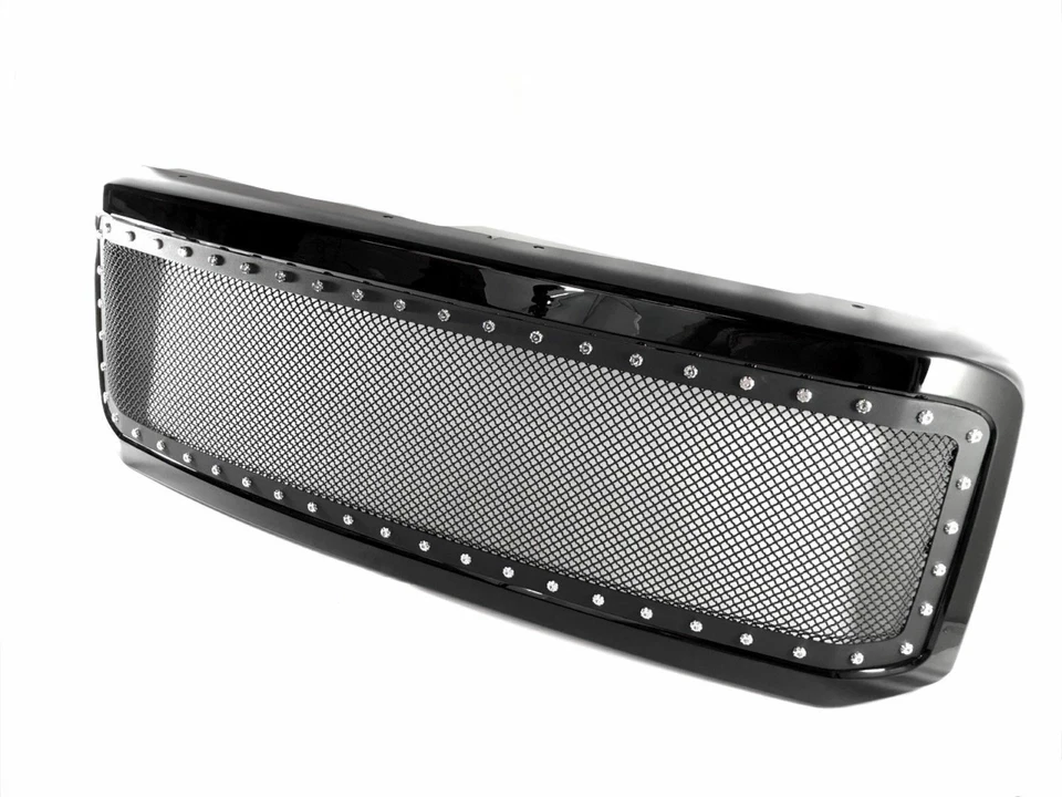 Fits 2005-2007 Ford F250 F350 SuperDuty Rivet Mesh Front Bumper Grille w/ Shell - Image 2 of 4