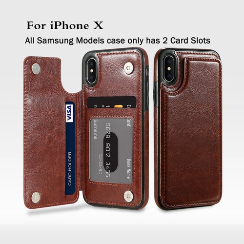 Leather Flip Wallet Card Holder Case Cover For iPhone 14 7 8 Plus