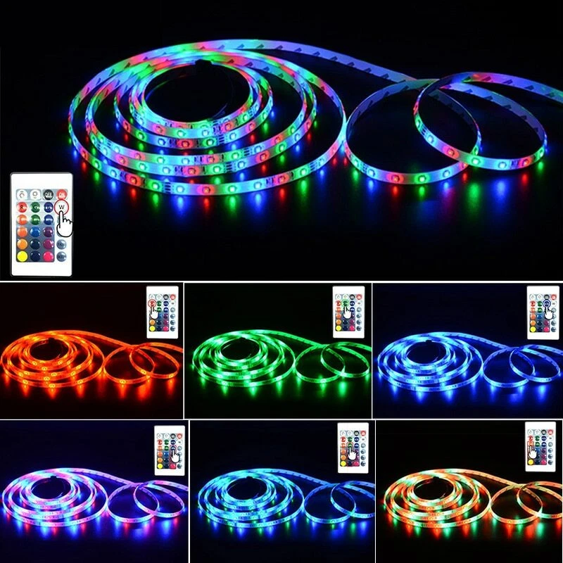 5m LEDs SMD3528 5050 Flexible Led Strip W WW Blue Green Red RGB cuttable strips - Image 4 of 4