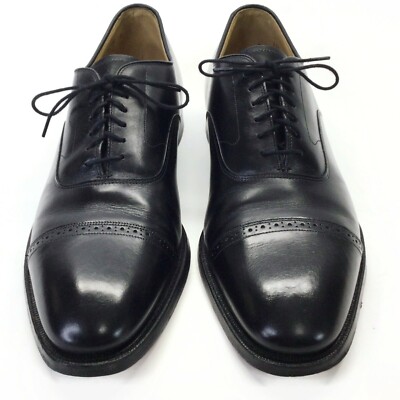 JOHNSTON & MURPHY Aristocrat Aldrich Black Cap Toe Oxford 11  display picture 1