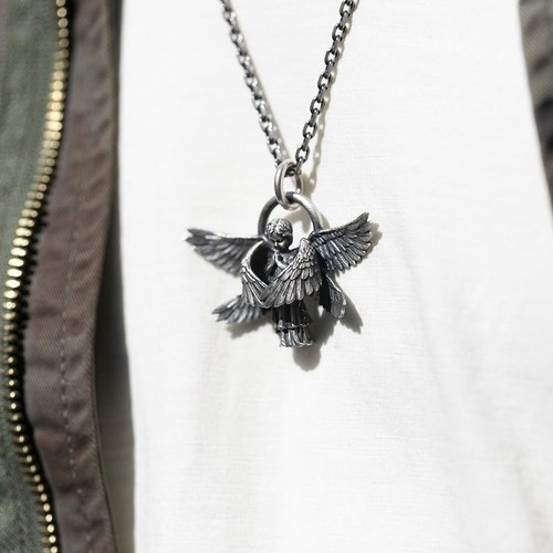 Neu ALYX 9sm Lightning Seraph Engel Anhänger 925 Sterlingsilber Halskette Herren Wo - Bild 3 von 5