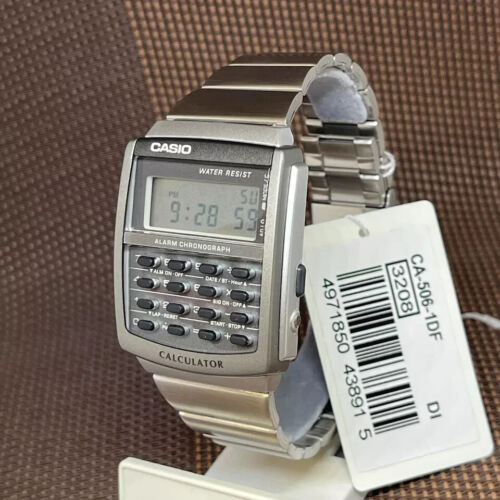 Casio CA506-1 8 Digit Calculator Watch Stopwatch Stainless Steel Band Brand New - Picture 3 of 4