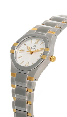 Bulova White 2-Tone Stainless Steel Women