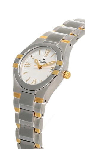 Bulova White 2-Tone Stainless Steel Women's Watch 98U28 -Store Display - Picture 2 of 3