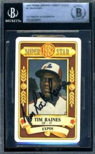 Tim Raines Beckett BAS Signed 1982 Perma Graphic Credit Cards Autograph