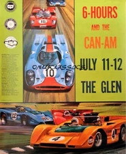 1970 CAN-AM SPORTS CAR CLUB WATKINS GLEN 12x16 AUTO RACING POSTER GRAND PRIX