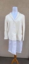 Vtg Women  s Jil Sander Italy Silk Hidden Buttons Cream Blazer Jacket 42/S