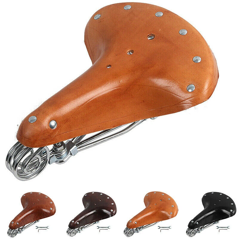 Vintage Classic Genuine leather Bike Saddle Seat with springs Leather 1890 Gift