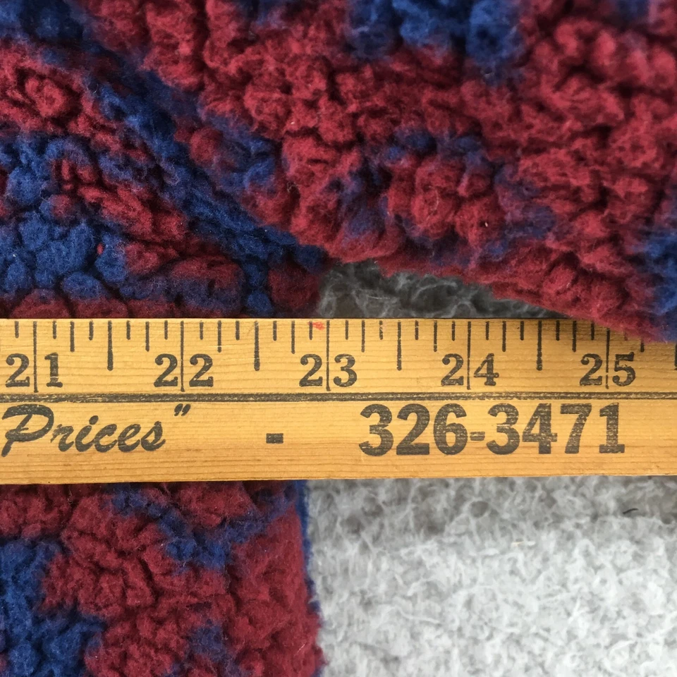 Chaqueta impermeable vintage de piel sintética cuello alto para hombre grande roja azul Fair Isle Foto 4 de 4