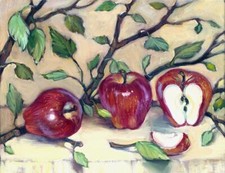 Ceramic Backsplash Tile Mural Fruit Vegetable Kitchen/Bathroom - Juicy Apples