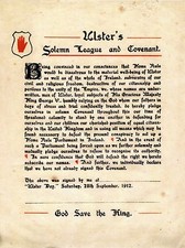 Ulster's Solemn League and Covenant A3 Size Poster (12th of July, Orange Order.