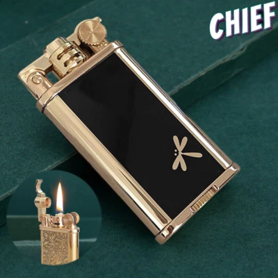 CHIEF Encendedores de queroseno de encendido de muela abrasiva de metal a prueba de viento de colección