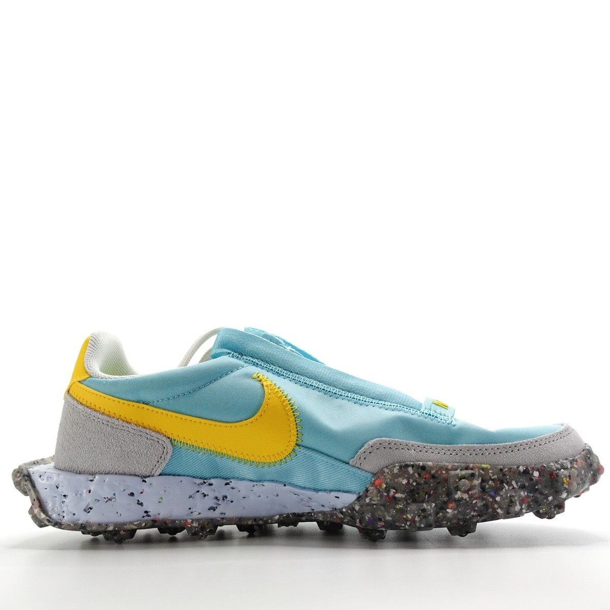 Nike Waffle Racer Crater Womens Shoes Bleached Aqua Speed Yellow CT1983-400  New