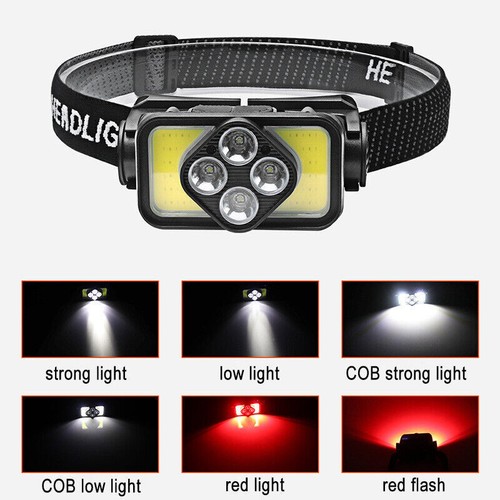 Faro LED COB COB Linterna Antorcha USB Recargable Impermeable Sensor - Imagen 10 de 20