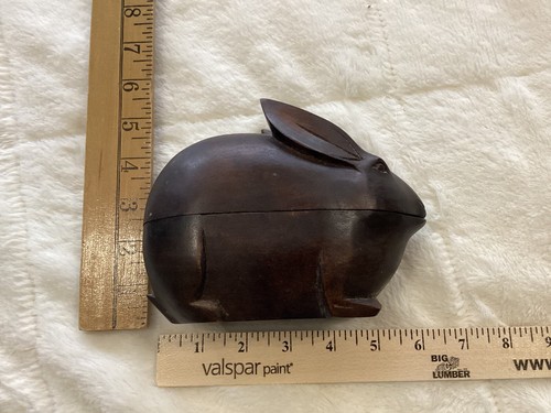 Vintage Arthur Court Folk Art Hand Carved Wooden Rabbit Trinket Holder…1980 - Picture 4 of 8